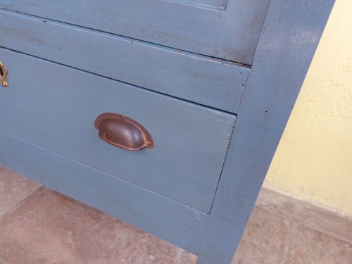 ANTICO PICCOLO ARMADIO LIBERTY IN LEGNO LACCATO LARGH 78cm H 178 - Foto 7 di 14