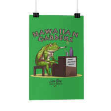 Hawaiian Gardens Frog Poster/Print/Greeting Card - Tiki Bar San Jose, CA