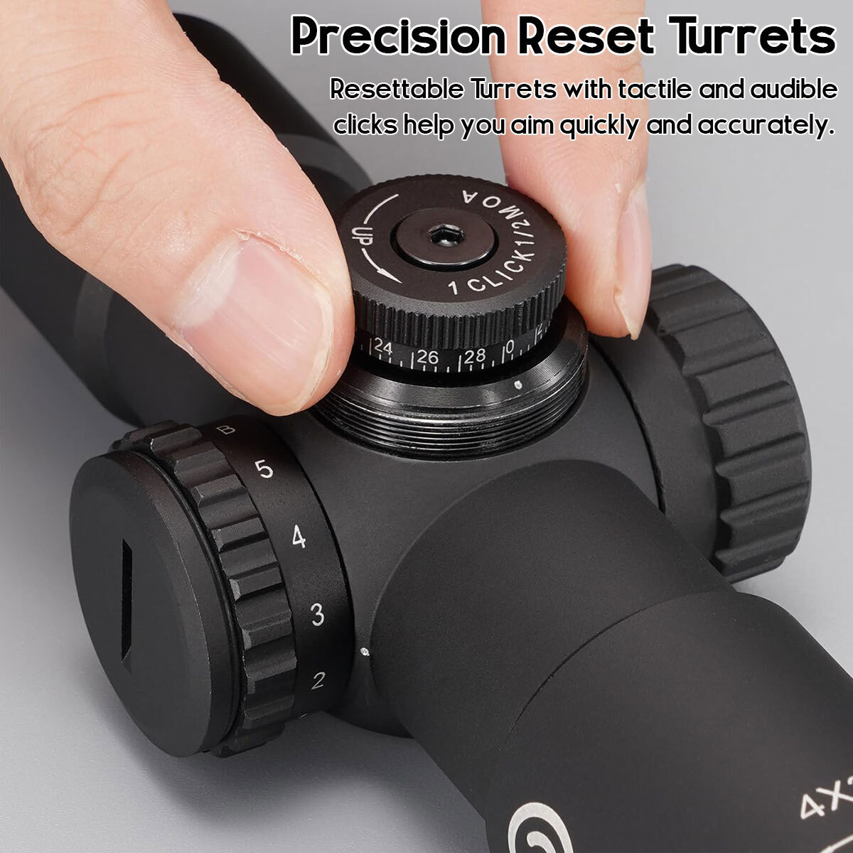 Compact 4x30 Fixed Magnification Rifle Scope w/ Dual-Illuminated Mil ...