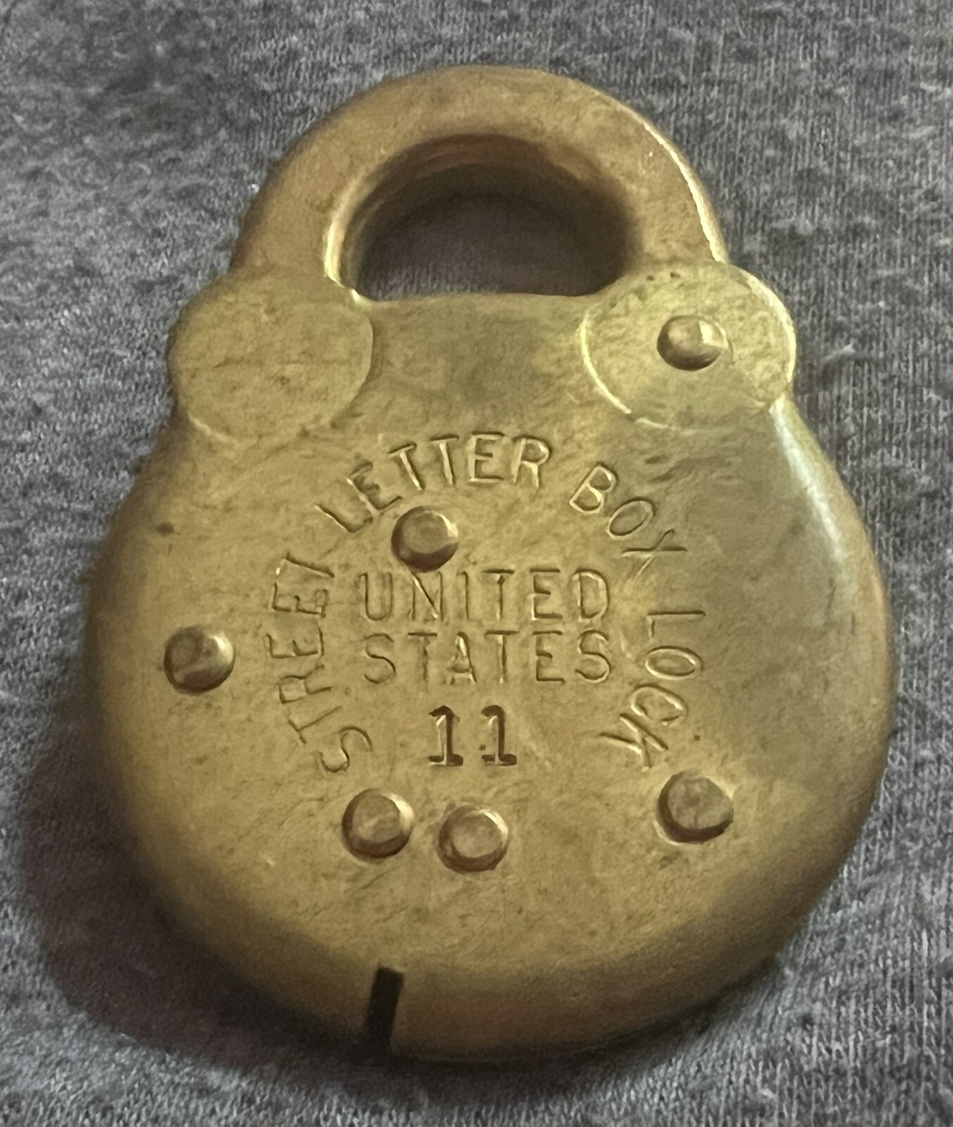 Post Office Street Letter Box Lock 11 *NO KEY* obsolete brass padlock