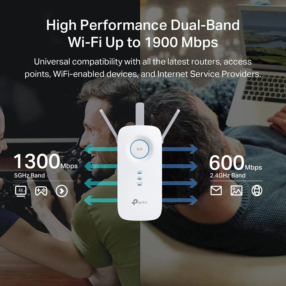 TP-Link RE550 AC1900 Wireless Dual Band Wi-Fi Range Extender Booster - Image 3 of 4