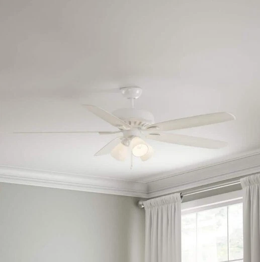 NEW!! HAMPTON BAY Rockport 52 in. Indoor LED Matte White Ceiling Fan with Light - Image 2 of 4