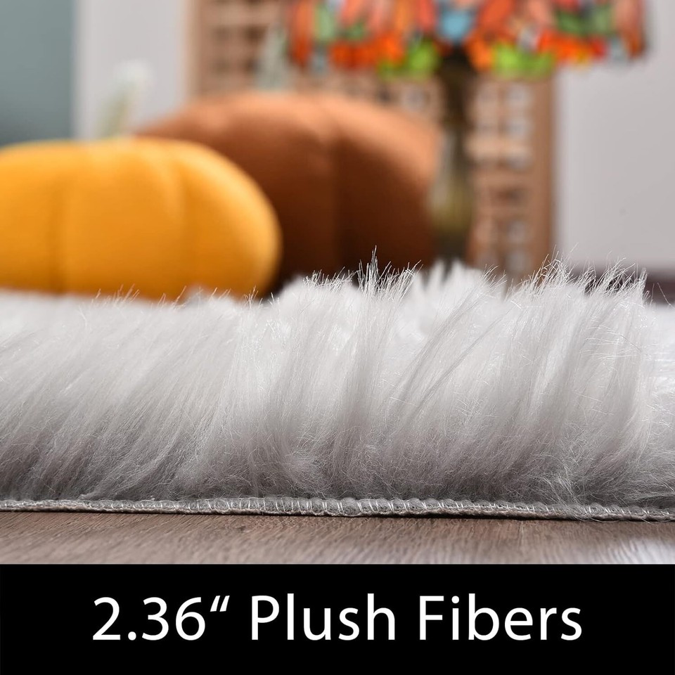 Fluffy Rugs Large Shaggy Rug Bedroom Living Room Anti Slip Soft Carpet ...