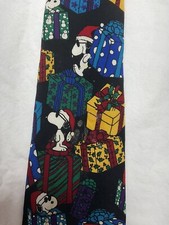 Vintage Peanuts Snoopy Christmas Tie DO Not Open 100 Silk Tie READ