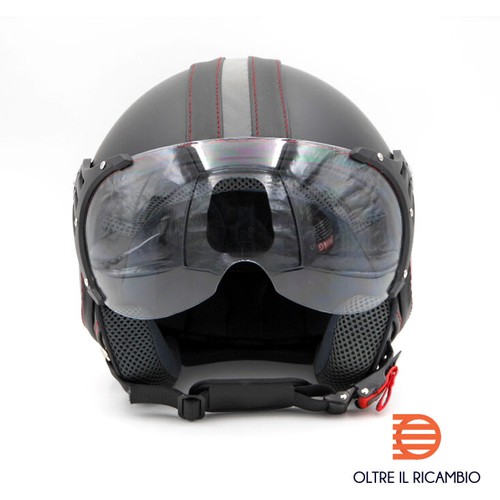DF luxury nero/argento Casco Uomo Donna Caschi Moto Scooter Omologato  visiera | eBay