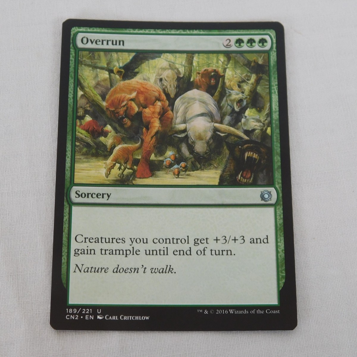 Overrun MTG 2016 Green Sorcery 189/221 Conspiracy: Take the Crown