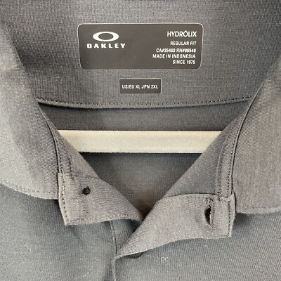 OAKLEY Hydrolix Mens XL Polo Golf Tennis Shirt Dark Grey