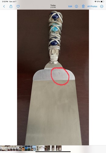 Handcrafted Lasagna server With beaded handle, Kitchen, Utensil , one of a kind, - Picture 4 of 4