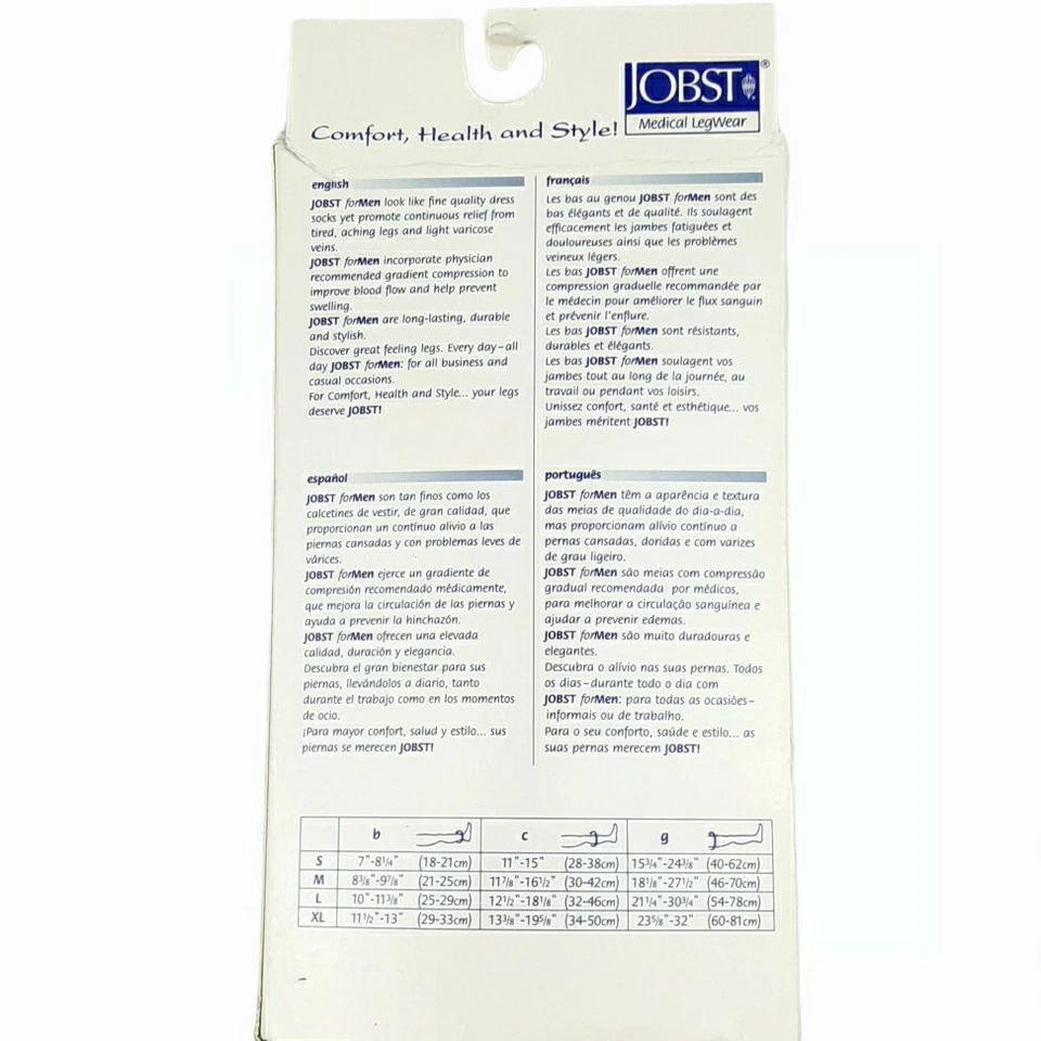 Jobst Mens Small Black Compression Over Knee Socks 15-20mm Medical Light Support - Image 2 of 4