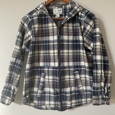Childrens Place Boys Cotton Plaid Casual Hoodie Jacket Size L 10/12
