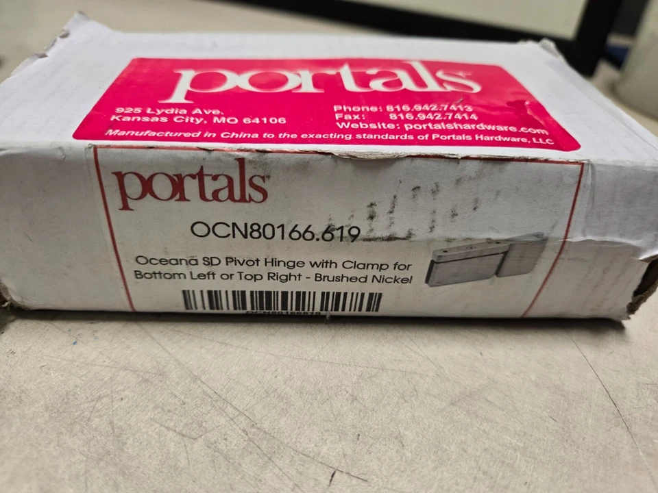 NUEVO EN CAJA Oceana Portals SD Bisagra Pivote con Abrazadera Níquel Cepillado ¡Nunca se usó! Foto 2 de 4