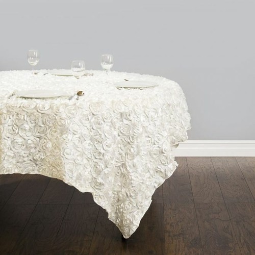 85 in. Square Rosette Satin Overlay 11 Colors for Wedding Event Banquet - Picture 13 of 23