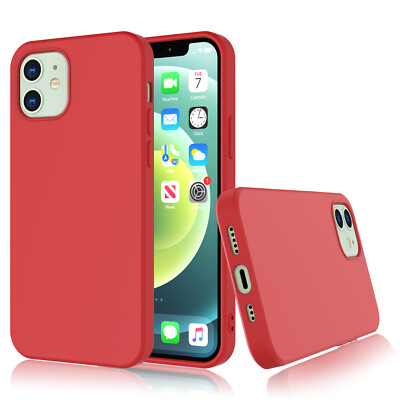 For iPhone 12 Pro Max 12 Mini Shockproof Liquid Silicone Ultra Thin Case Cover