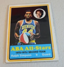 1973-74 TOPPS - ABA ALL STARS - RALPH SIMPSON NUGGETS #190
