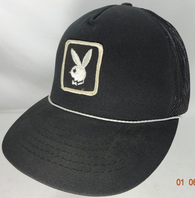 Vtg Playboy Bunny Logo Snapback Black 