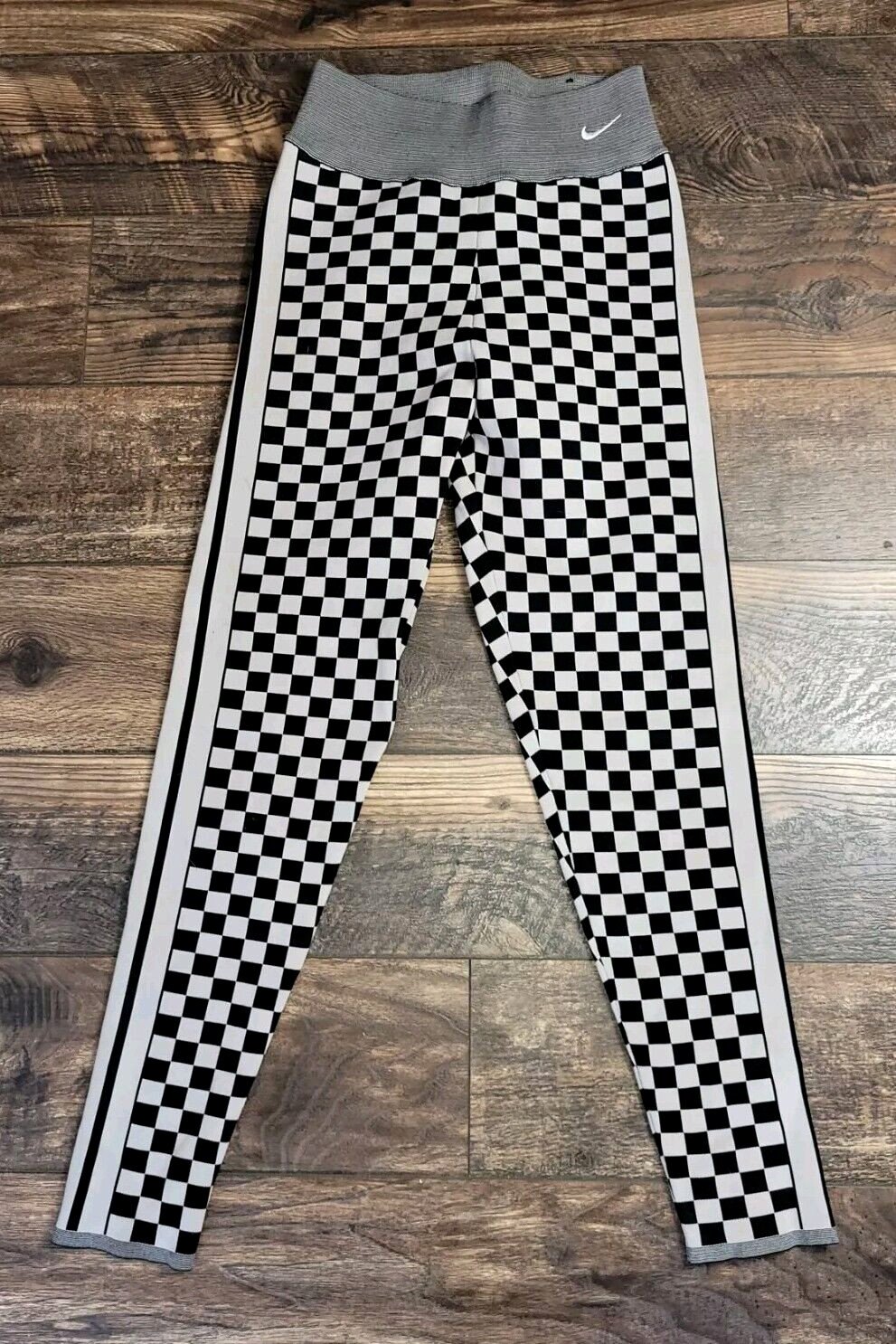 Nike Sportswear Checkered Knit Tights Womens Black Gr… Gem