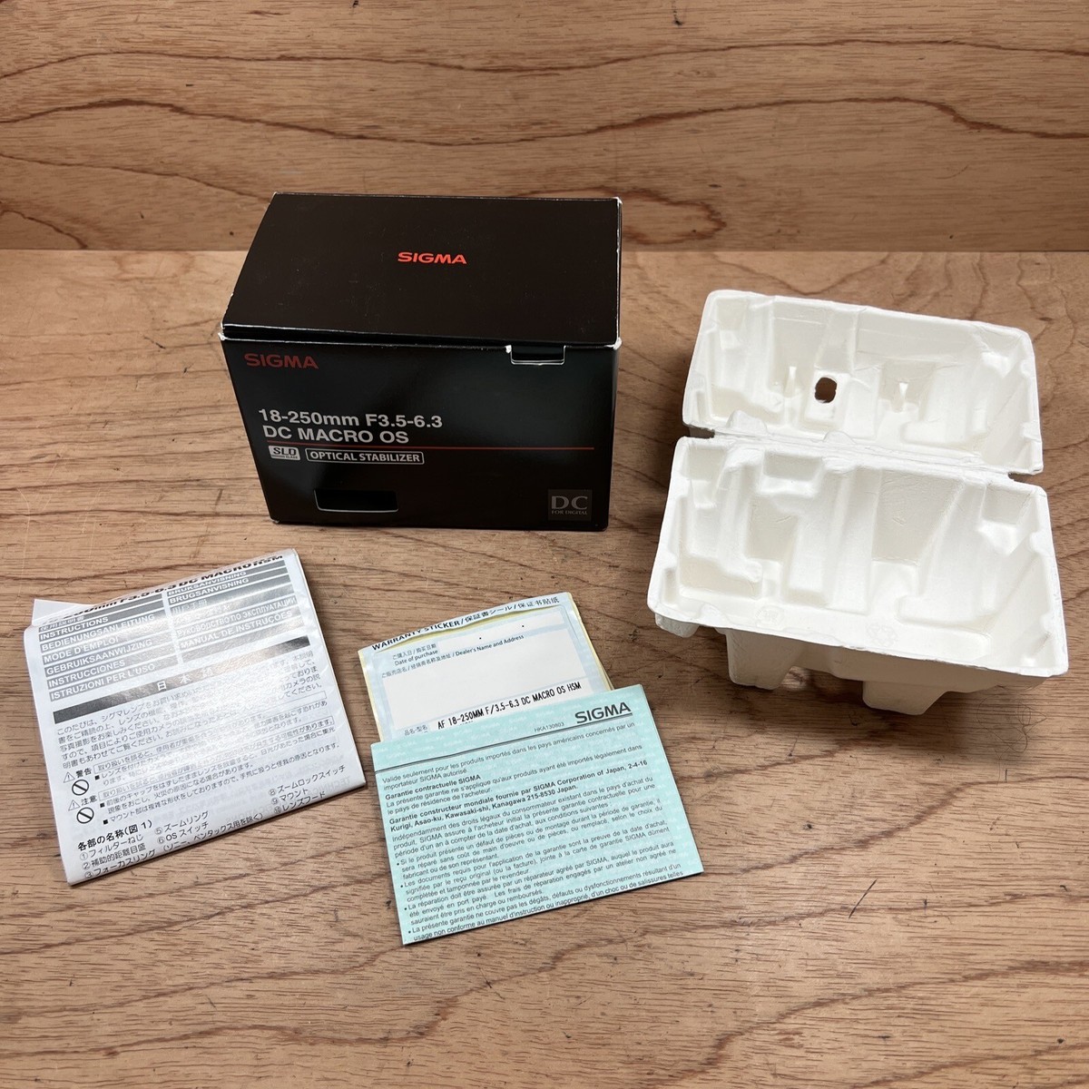 EMPTY BOX Sigma 18-250mm f3.5-6.3 DC OS HSM lens for Canon EMPTY 