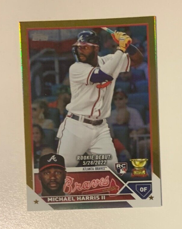 2023 Topps Update #US225 Michael Harris II Gold Foil Parallel Rookie Debut Card