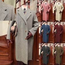 Mens Wool Herringbone Coat Swedish Wool Men's Jacket 1950s Business Outdoor Wear