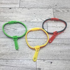 3 PC Fashion Bracelets Zipper Plastic 7.5" Assorted Colors New Free Ship 3207