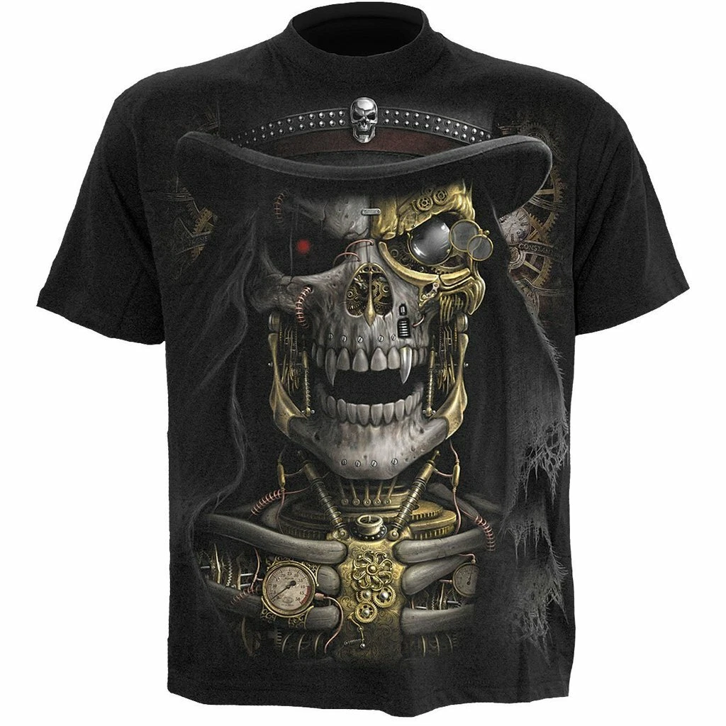 T-shirt Homme Gothique Rock ML SPIRAL - Noir Motif Shadow Wolf - Taille XL - Neuf Avec étiquettes