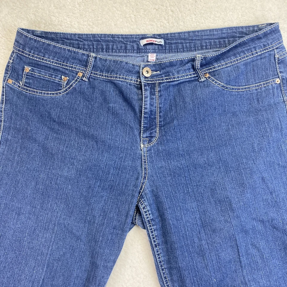 Женские узкие джинсы Bongo Plus с высокой талией размер 22 Вт синяя джинсовая ткань темная стирка Y2K Plus - Изображение 3 из 4