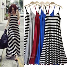 Summer Female Modal Loose Casual Suspender Sleeveless Bohemian Long Beach Dress