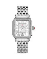 Michele Deco Madison Steel Diamonds With  Silver Sunray Diamond Dial Lady Watch
