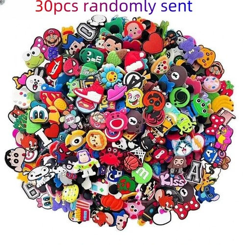 30/50/100pc Croc Charms Mega Value Bundle Random Mix Shoe Charms Cartoon Tool UK - Picture 10 of 12