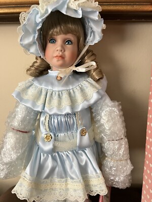 Vintage Effanbee Porcelain Doll  Sarah  16 in, 1993 By Peggy Dey