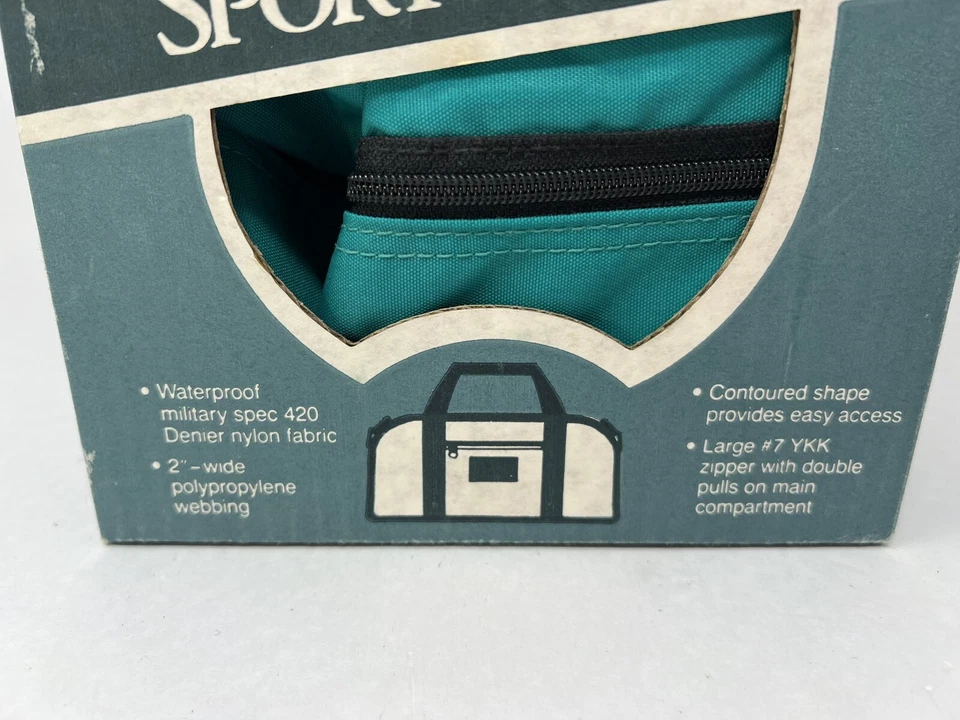 Vintage Eddie Bauer Nylon Sport Duffel Bag Jade Green Waterproof Large - Image 4 of 4