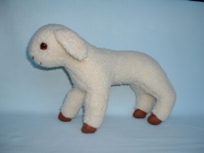 Lamm süßes Vintage 10 Zoll kuschelweiches Plüschtier (OSTERN/NAUERNHOFTIER/FRÜHLING)