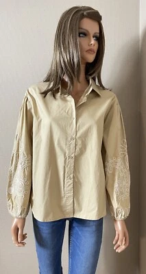 Chemise beige avec broderies manches SO SWEET Taille L Neuve - Photo 1/4