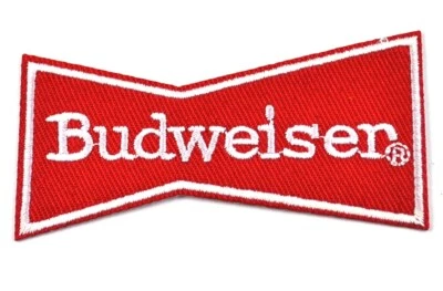 Budweiser Bier USA Logo Bügelflicken gestickter Aufnäher Bud Beer Patch rot