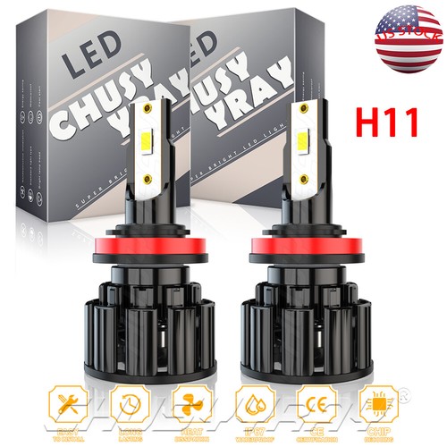 9005+H11 LED Headlight Bulbs High Low Beam Super Bright 6000K White 4pcs