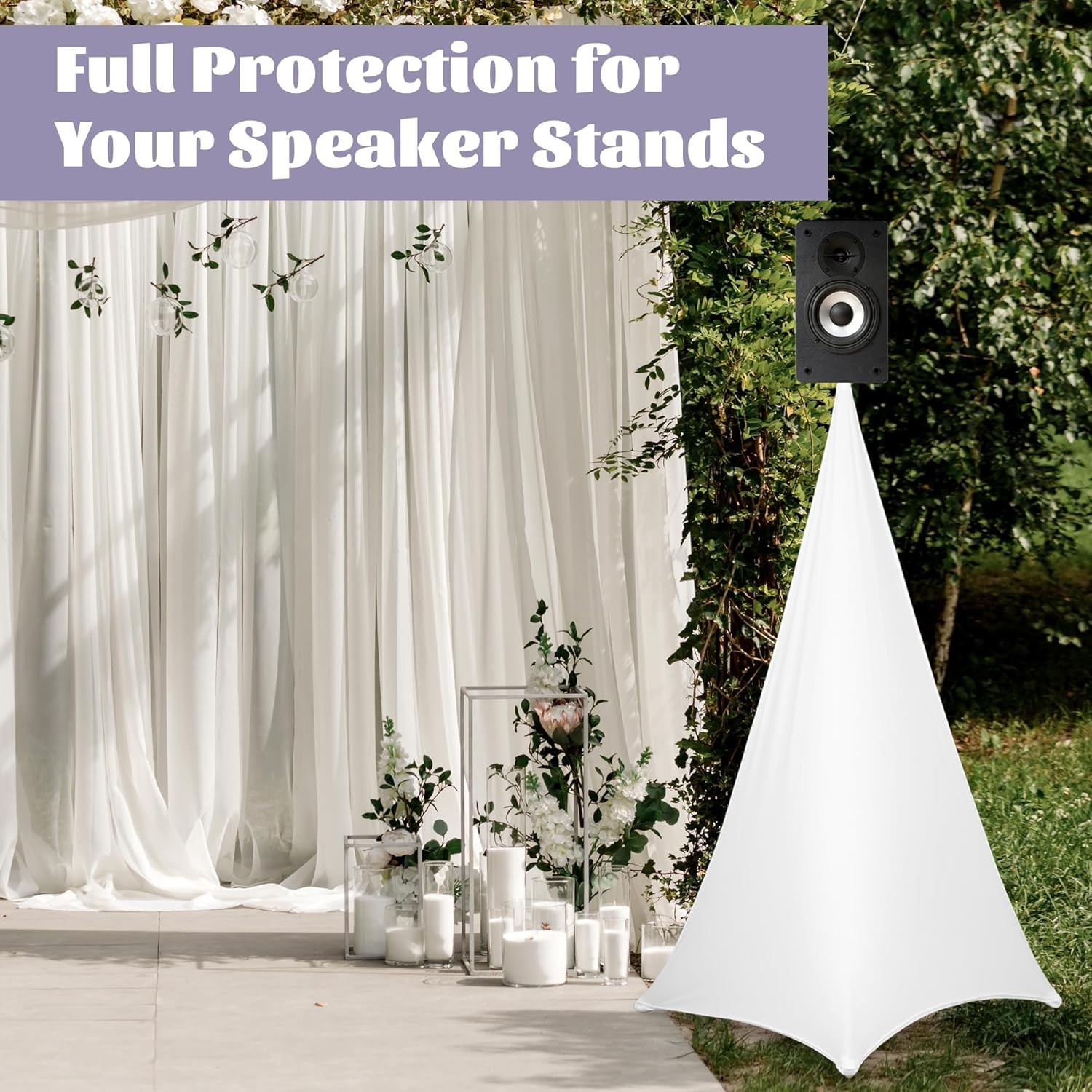 2 Pack Speaker Stand Cover Tripod Scrim, DJ Speaker Stand Scrim Tripod Cover 