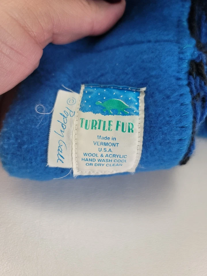 De Colección Gorro de Piel de Tortuga Gorra Azul Isla Justa Esquí Nórdico Años 80 Hilo de Lana Hecho en EE. UU. Foto 4 de 4
