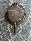 Antique Wagner #8 Cast Iron Waffle Iron w/ Wood Handles & Base Pat. Feb. 1910