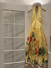 Alemais Yellow Halter Neck Sleeveless Floral Midi Dress Women’s US 4