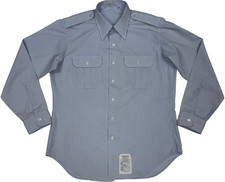 Men's USAF Service Blue Long Sleeve Shirt Size 16.5x35 USED