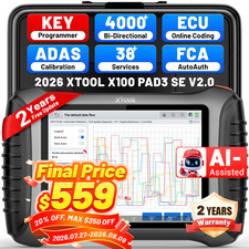 2026 XTOOL X100 PAD3 SE V2.0 IMMO Key FOB Pro...