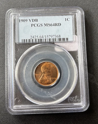 1909 VDB WHEAT CENT PCGS MS-64 RD - UNCIRCULATED - WHEAT PENNY - 1C