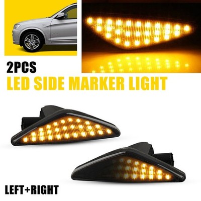 Smoked Marker LED Side Fender Turn Light For Signal BMW X5 X3 F25 E70 X6 E71 E72