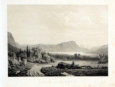 1850 - Tindsö Telemark Norvège Lithographie