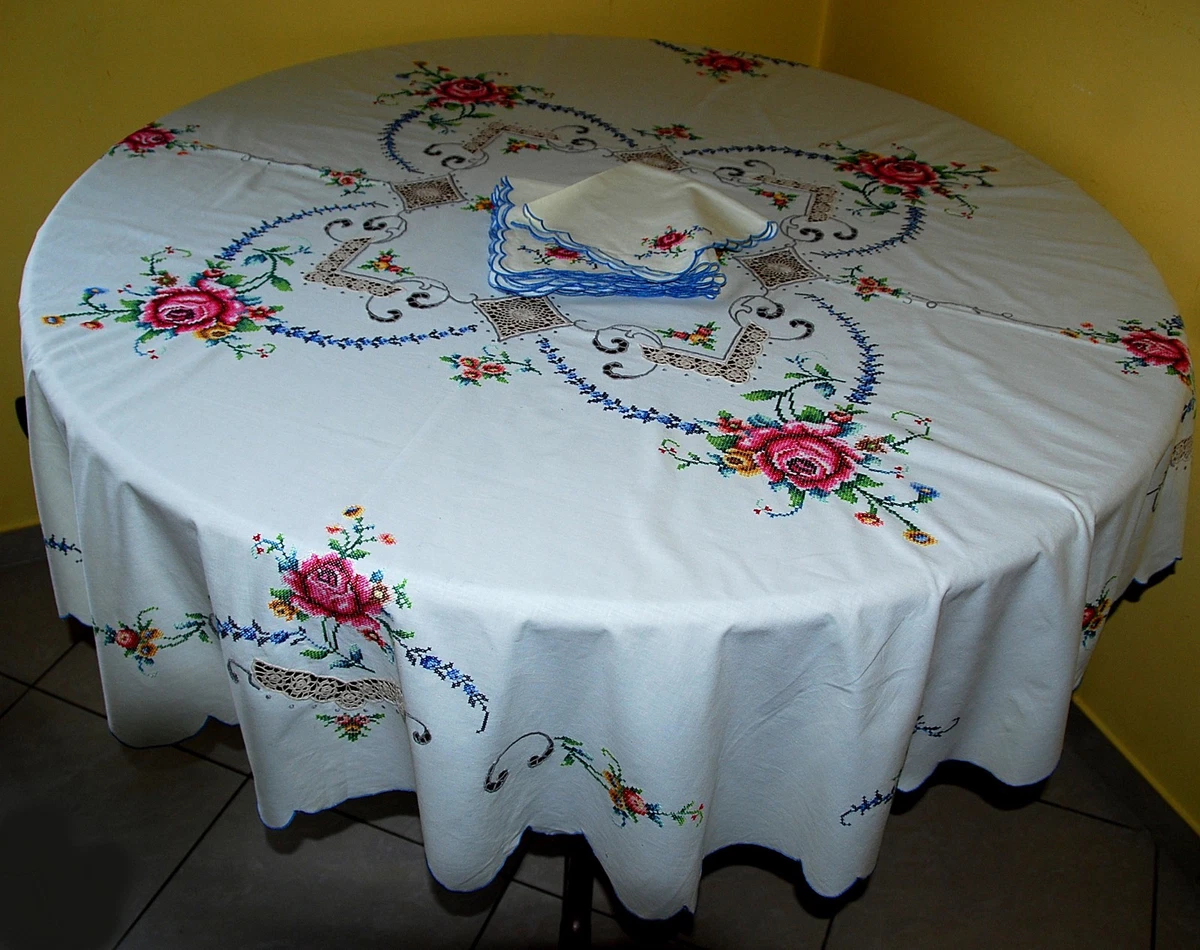 Tovaglia Rotonda In Pizzo Verde Vintage 180 Cm, Ricamo Floreale, Antipolvere, Per Matrimoni E Feste