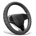 For TOYOTA 15" Car Steering Wheel Cover Leather Perforated Non-slip Protector
