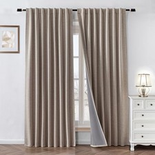 100 Blackout Curtains 84 inch Length 2 Panels 52"W x 84"L Pack of 2 Beige