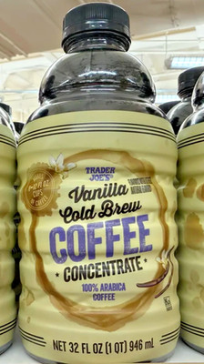 Trader Joe s Vanilla Cold Brew Coffee Concentrate 32 oz 100% Arabica Kosher NEW