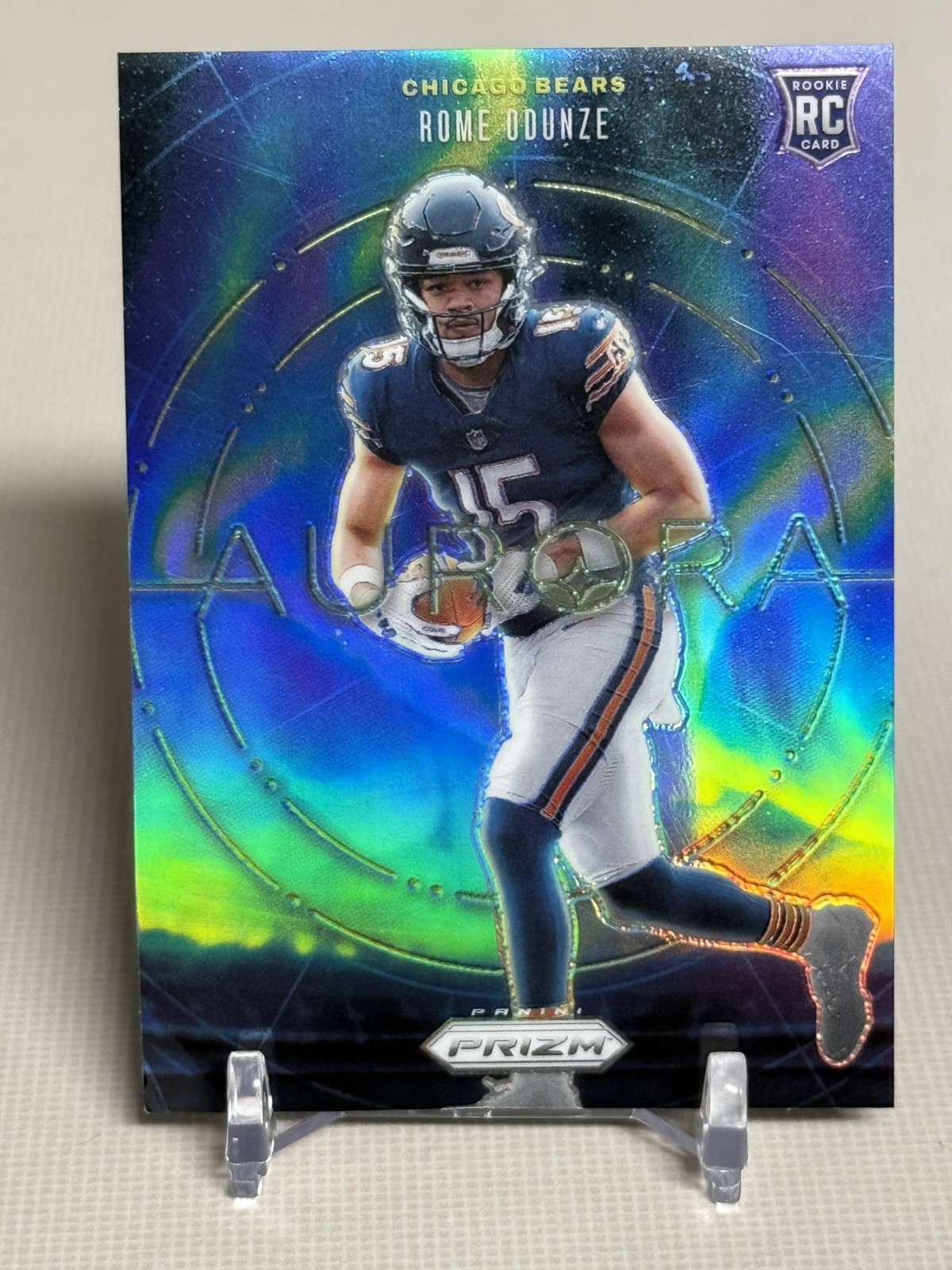 2024 Prizm Rome Odunze Aurora #16 SSP Case Hit Chicago Bears