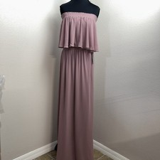 Show Me Your Mumu Maxi Dress Women's Large Dusty Rose Hacienda Off The Shoulder